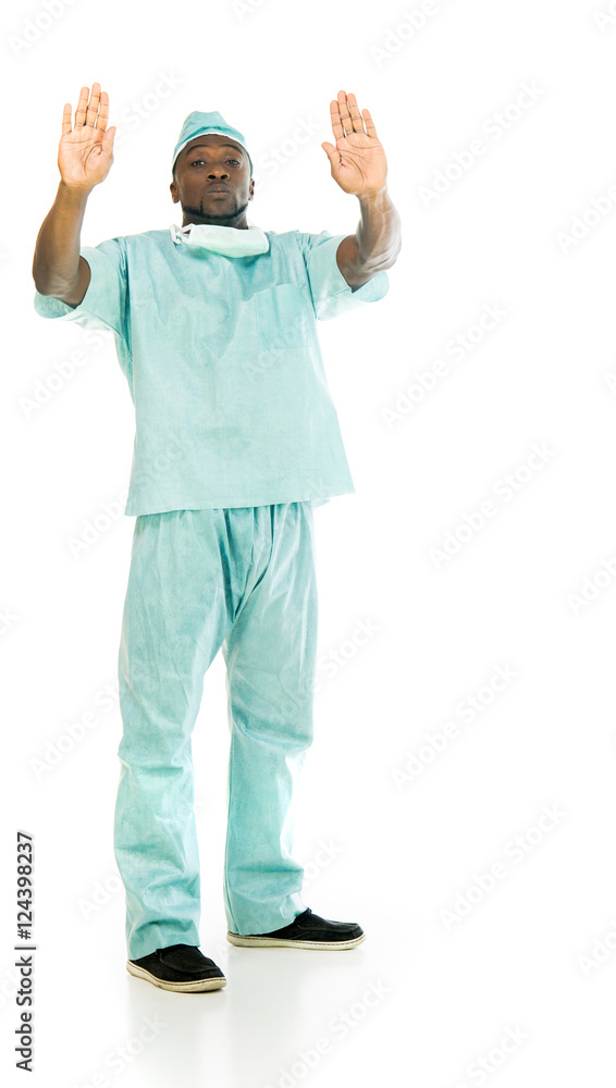 Model in studio isolated on white background full length Model in studio isolated on white background full length