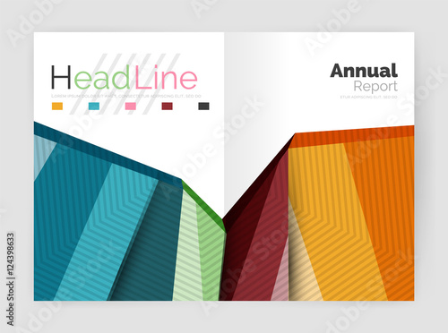 Business abstract geometric financial report brochure template
