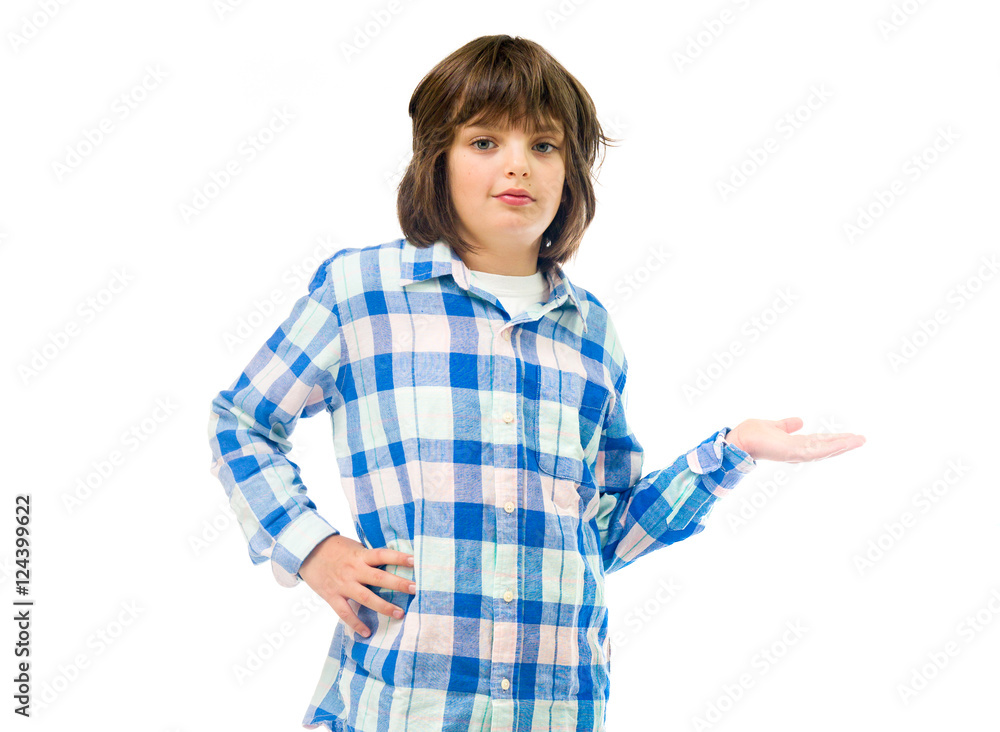 Model in studio isolated on white background medium shot Model in studio isolated on white background medium shot