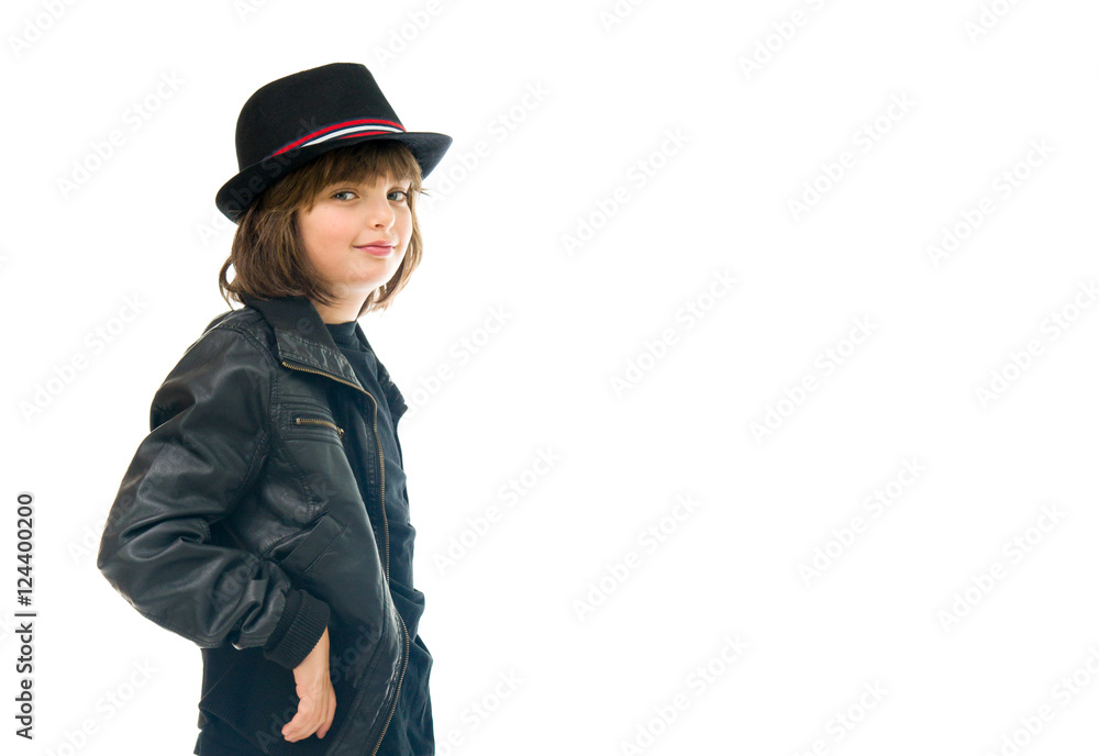 Model in studio isolated on white background medium shot Model in studio isolated on white background medium shot