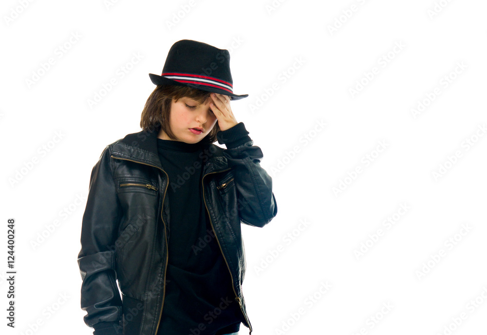 Model in studio isolated on white background medium shot