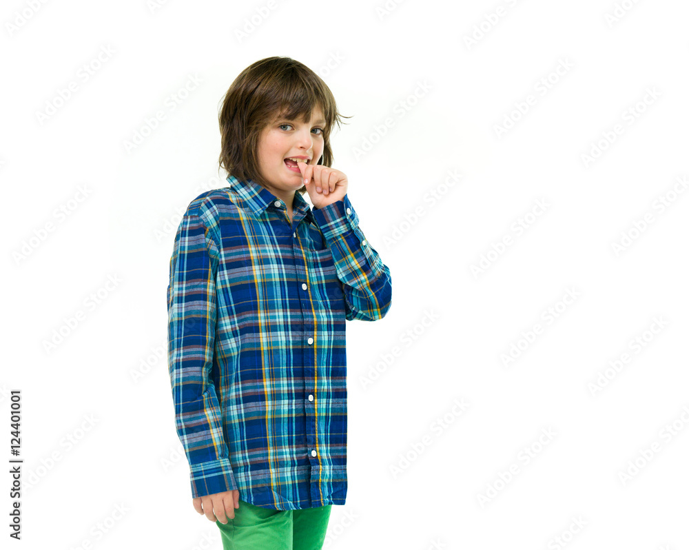Model in studio isolated on white background medium shot Model in studio isolated on white background medium shot