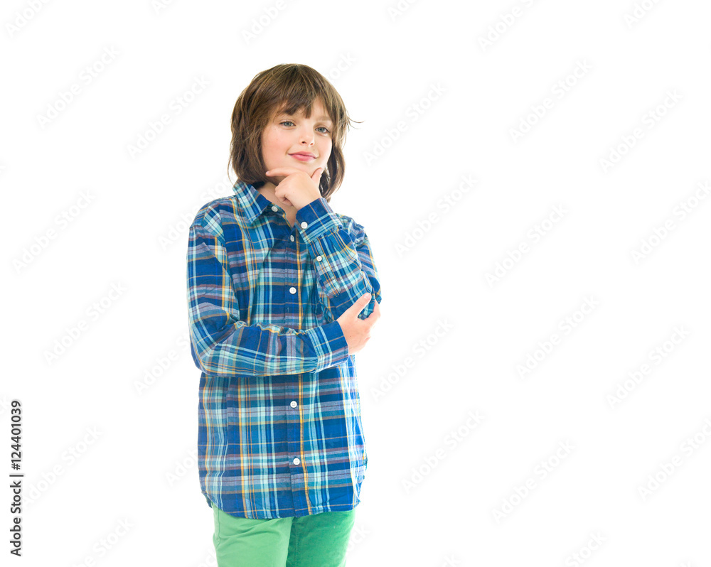 Model in studio isolated on white background medium shot Model in studio isolated on white background medium shot