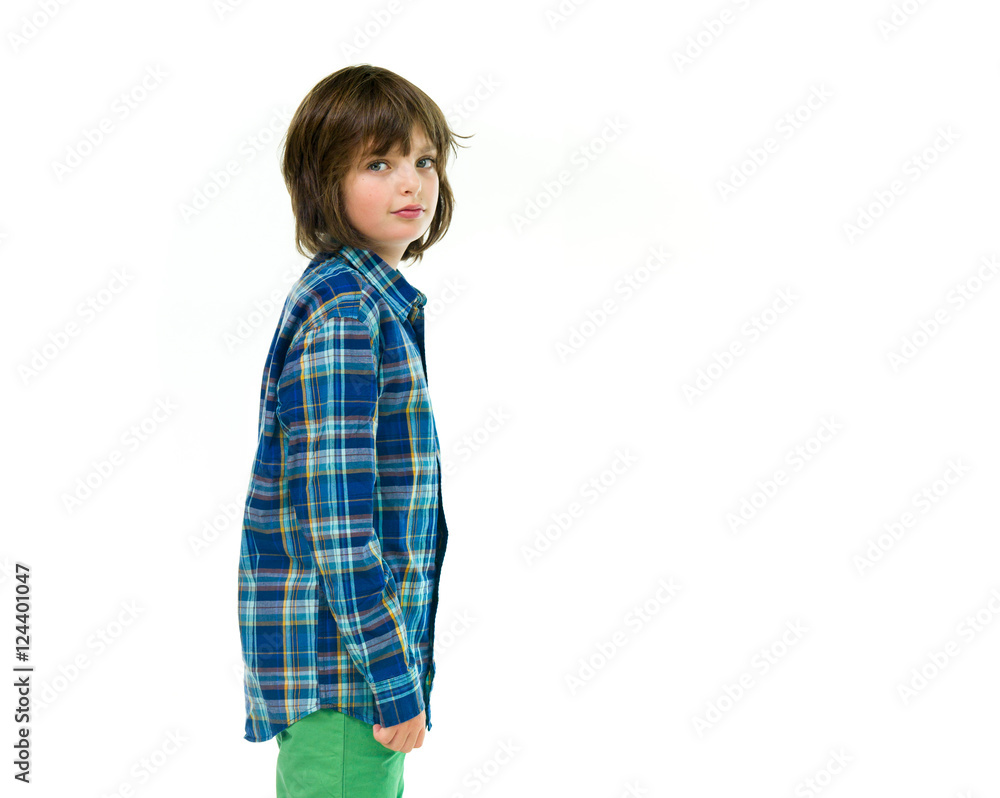 Model in studio isolated on white background medium shot Model in studio isolated on white background medium shot