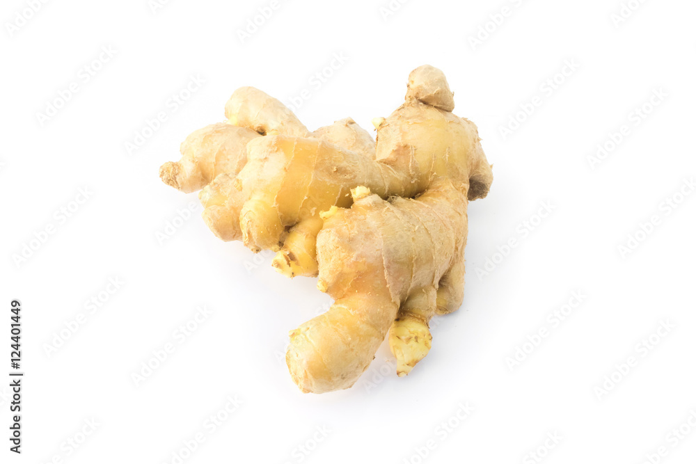 Fresh ginger on white background