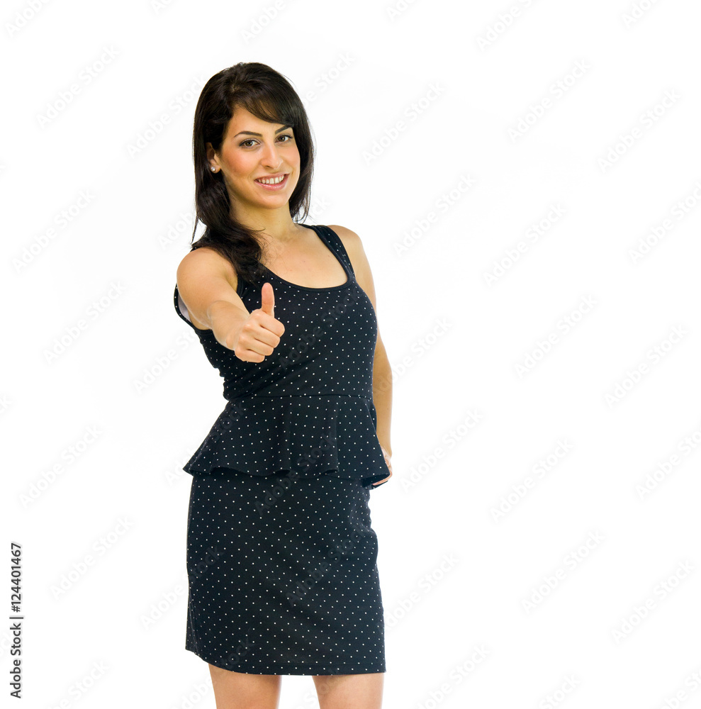 Model in studio isolated on white background medium shot Model in studio isolated on white background medium shot