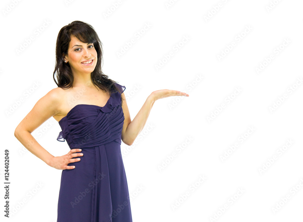 Model in studio isolated on white background medium shot Model in studio isolated on white background medium shot