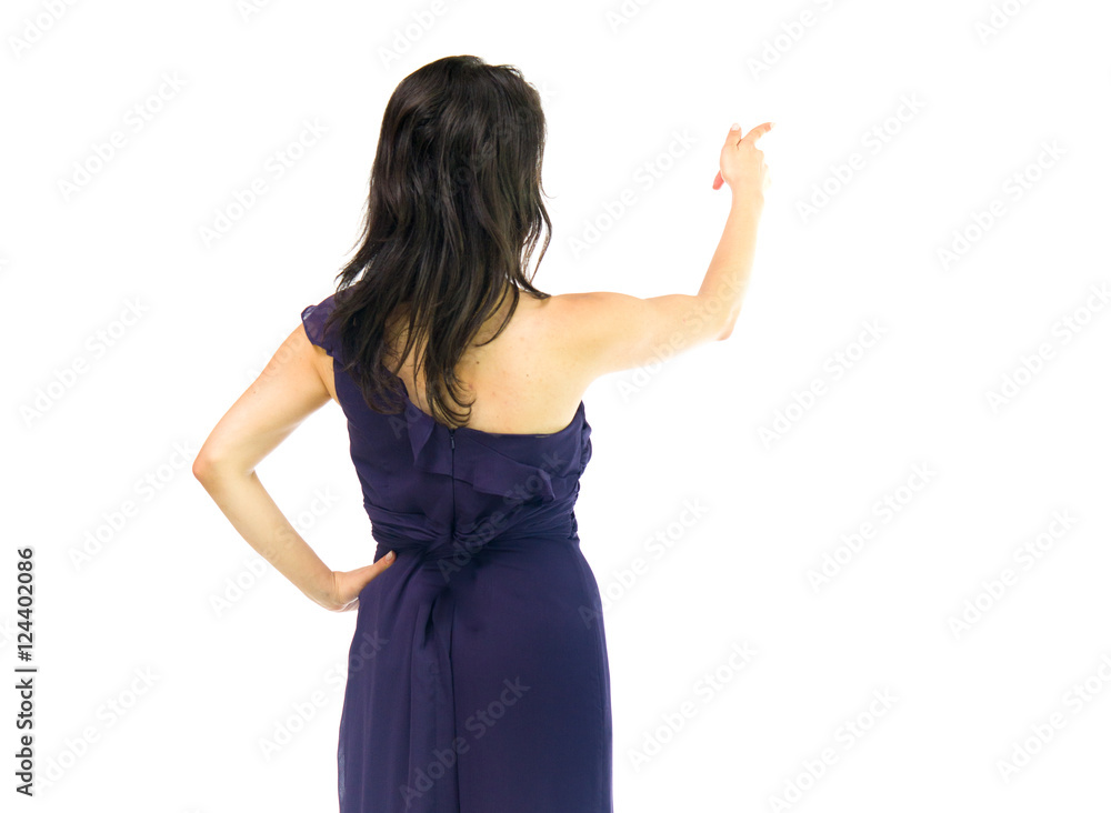 Model in studio isolated on white background medium shot Model in studio isolated on white background medium shot