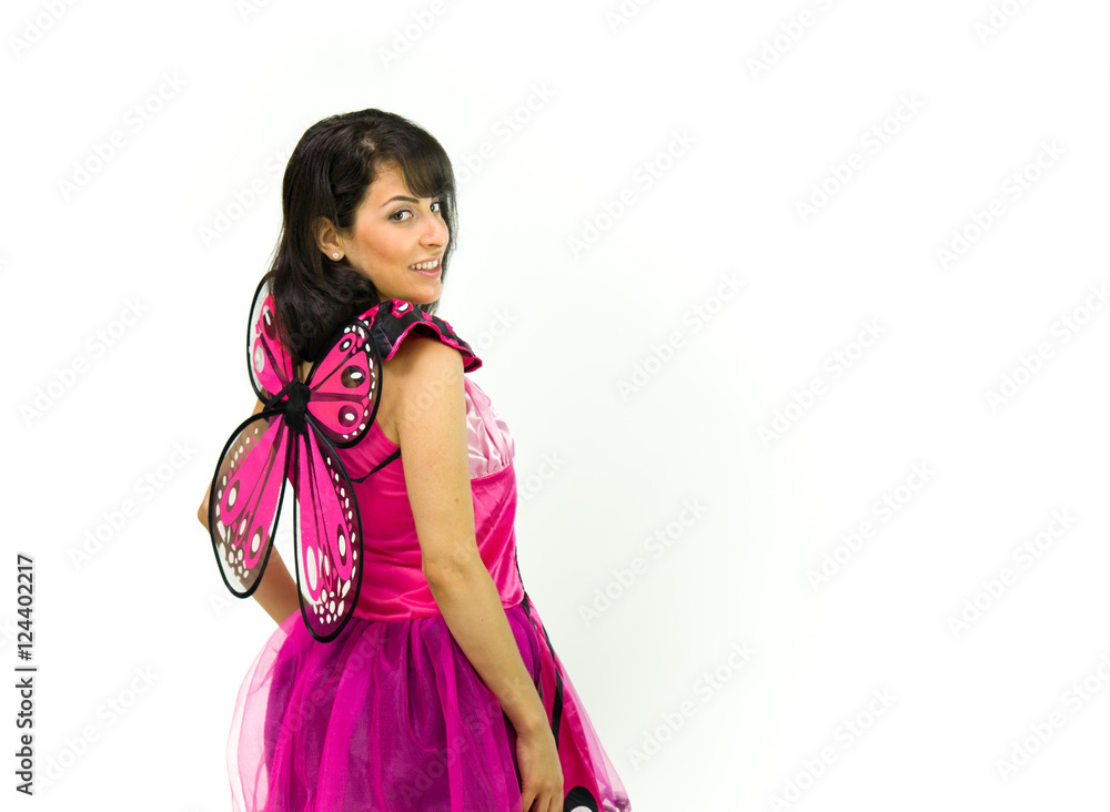 Model in studio isolated on white background medium shot Model in studio isolated on white background medium shot