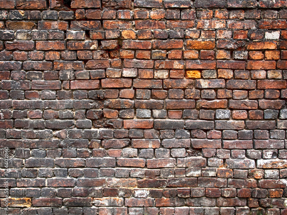 Obraz premium Old dark brick wall, texture background