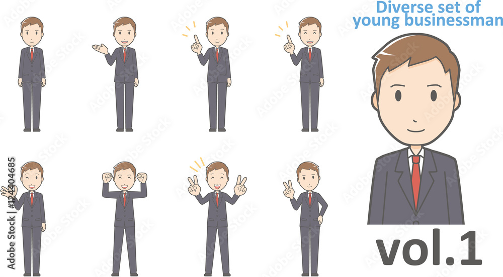 Diverse set of young businessman , EPS10 vector format vol.1 Diverse set of young businessman , EPS10 vector format vol.1