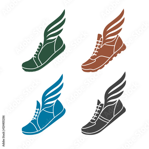 icons sports shoes with wings