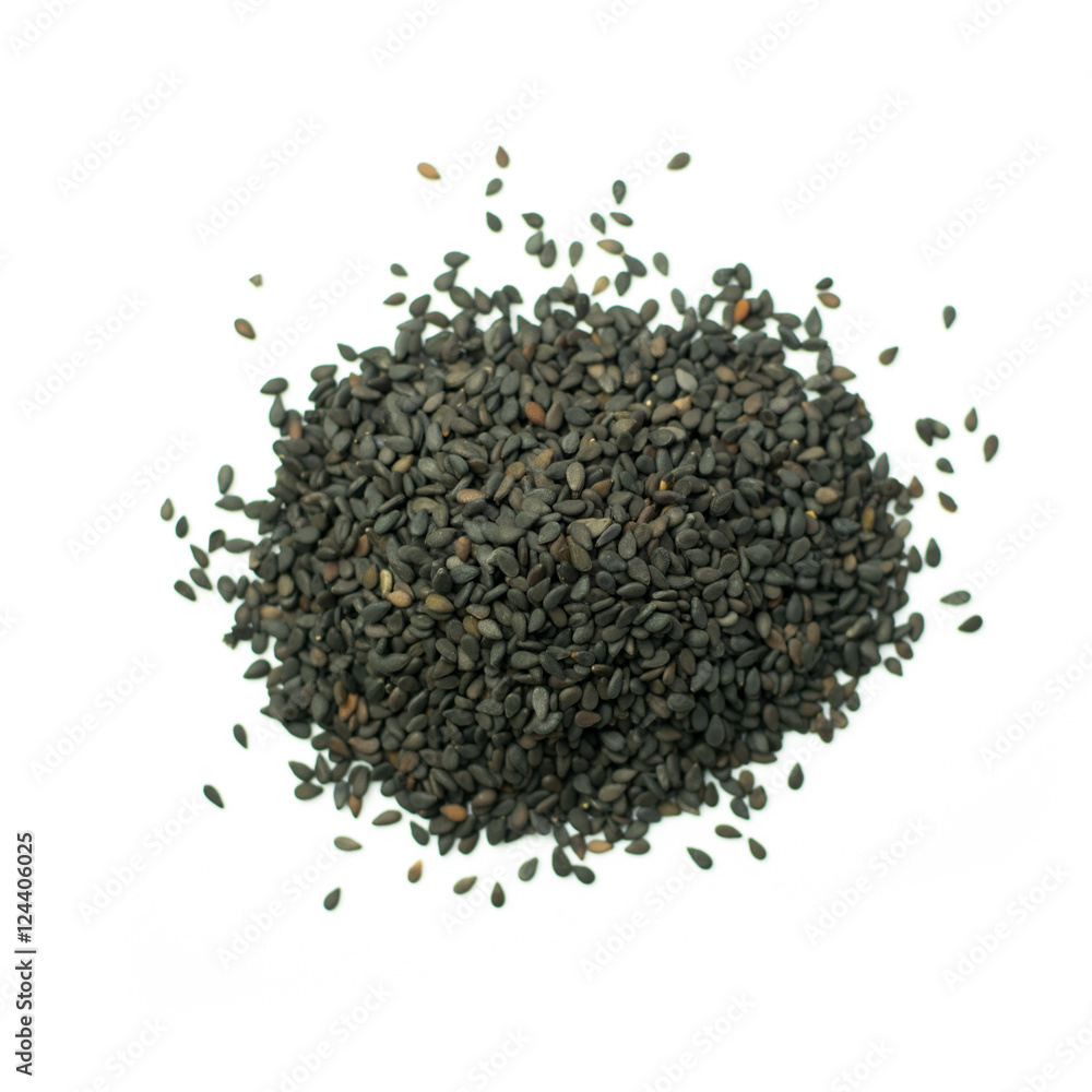 black sesame seeds isolated on white background black sesame seeds isolated on white background