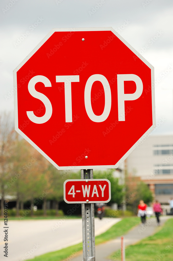 stop sign in residential district