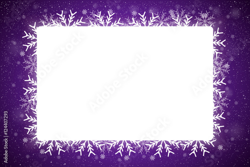 Rectangle Frame Snowflake. New Year and Christmas.