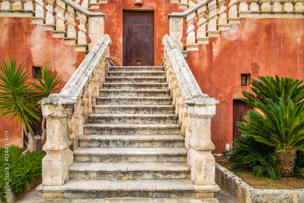 steps of ancient marble stairs