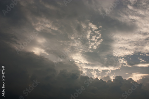 The Bright Sky over the Black Thunder Clouds. © ekapolsira