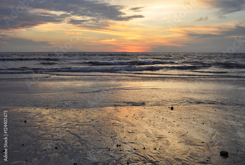 Sunset on the beach of Goa.India  