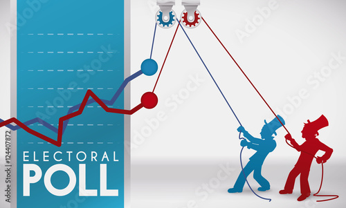 Design for the Electoral Poll with Traditional American Parties Men, Vector Illustration