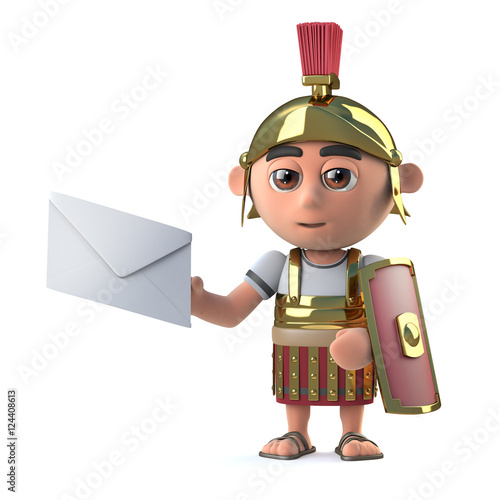 Fototapeta 3d Roman centurion has mail