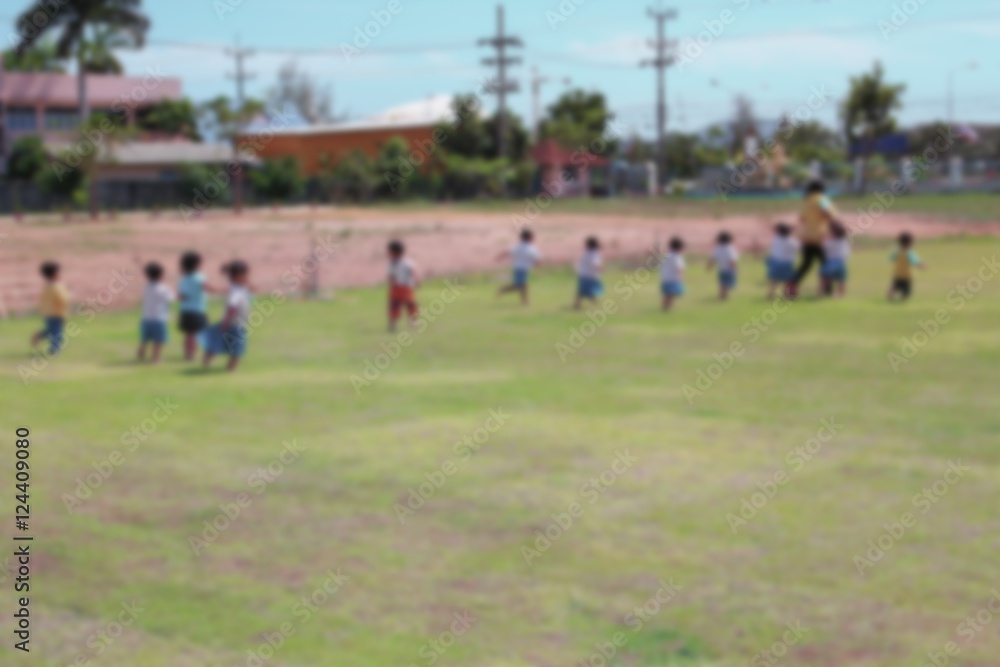 Student Kindergarten. Blur blurred student Kindergarten running Student Kindergarten. Blur blurred student Kindergarten running