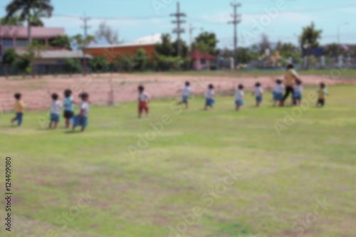 Student Kindergarten. Blur blurred student Kindergarten running