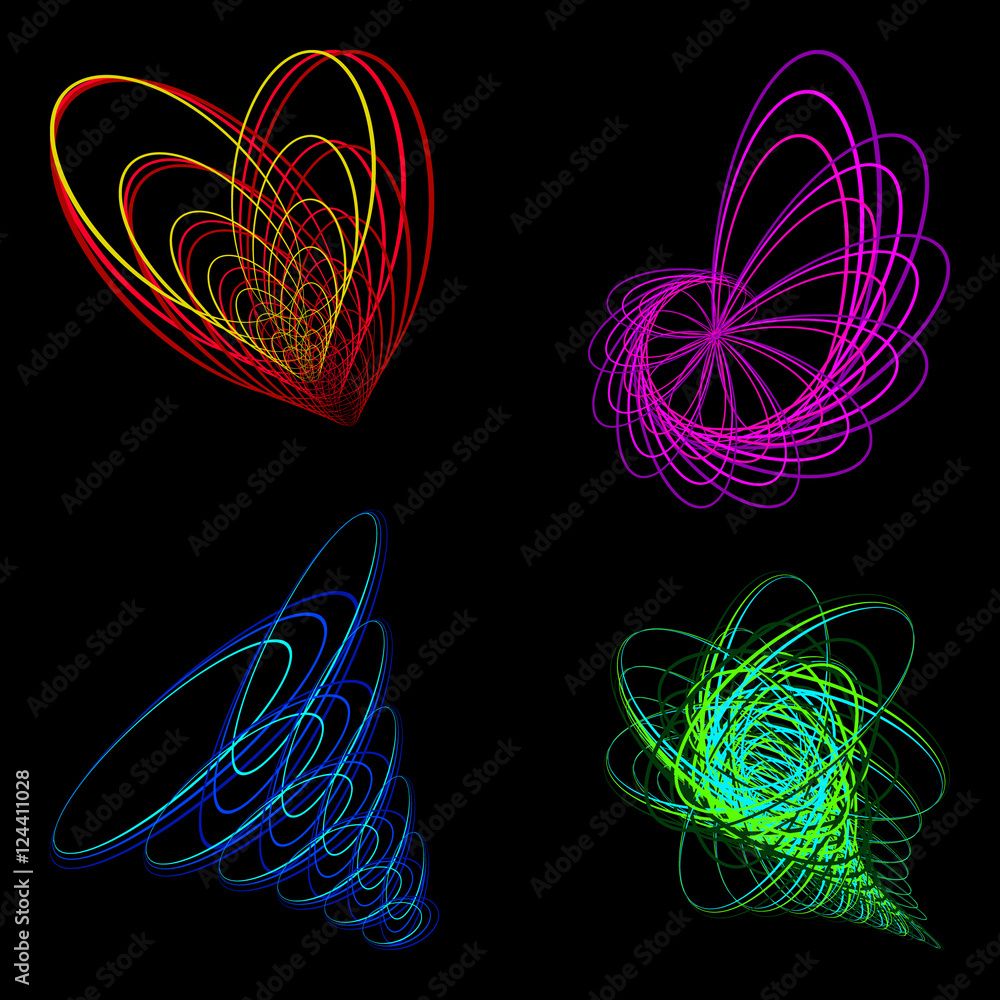 Schematic picture of the heart of a flower and a tornado funnel. Logo or icon image abstract natural wonders.
