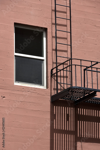  fire escape in  San Francisco , building with windows and emerg photo