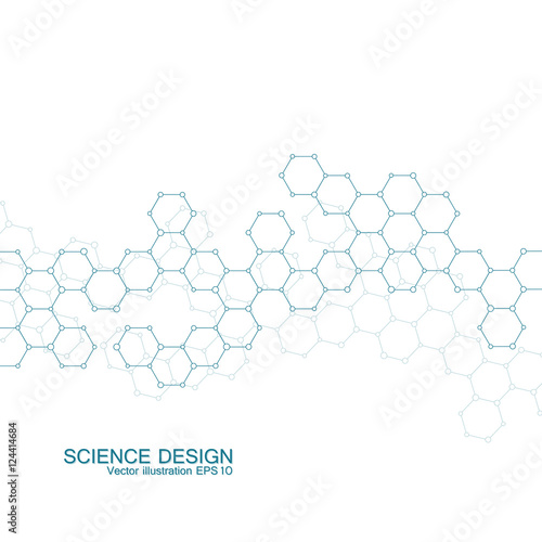 Structure molecule of DNA and neurons. Structural atom. Chemical compounds. Medicine, science, technology concept. Geometric abstract background. Vector illustration for your design.