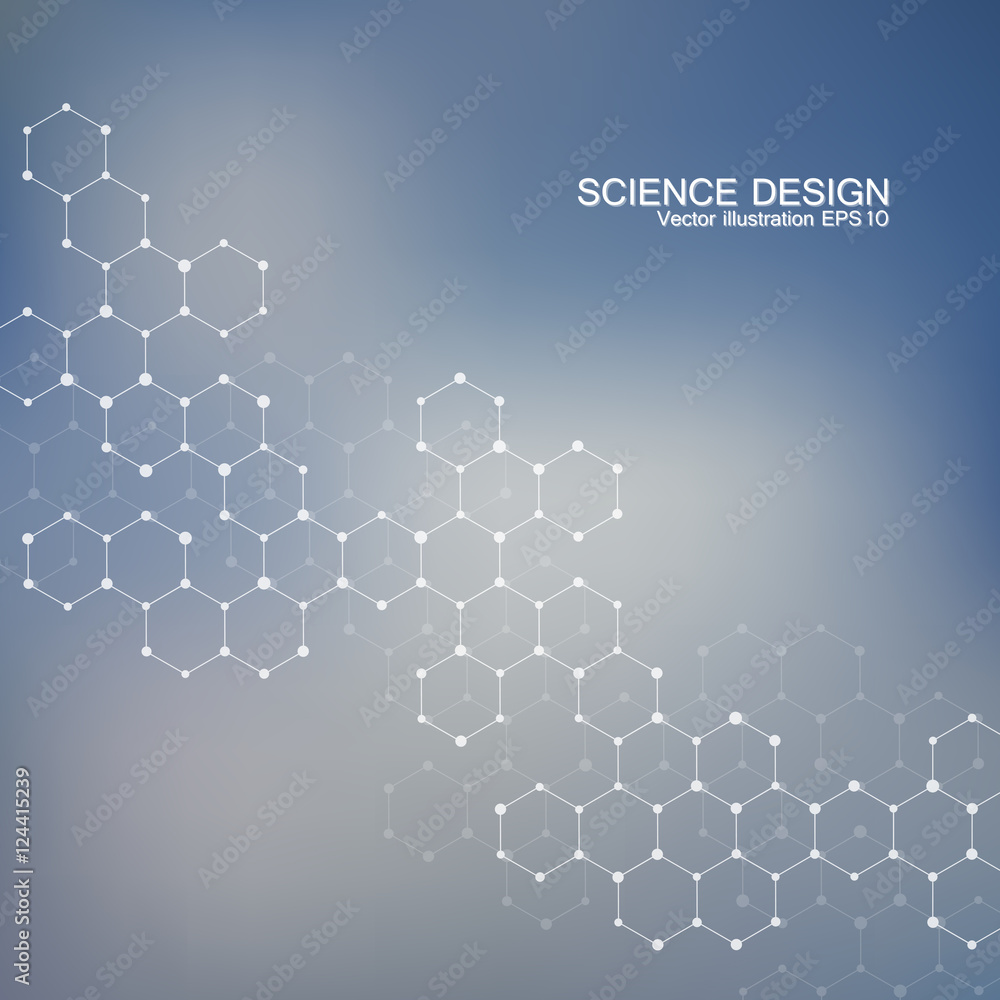 Structure molecule of DNA and neurons. Structural atom. Chemical compounds. Medicine, science, technology concept. Geometric abstract background. Vector illustration for your design. Structure molecule of DNA and neurons. Structural atom. Chemical compounds. Medicine, science, technology concept. Geometric abstract background. Vector illustration for your design.