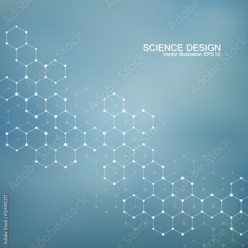 Structure molecule of DNA and neurons. Structural atom. Chemical compounds. Medicine, science, technology concept. Geometric abstract background. Vector illustration for your design.