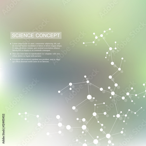 Structure molecule of DNA and neurons. Structural atom. Chemical compounds. Medicine, science, technology concept. Geometric abstract background. Vector illustration for your design.