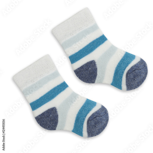 striped baby socks isolated on white