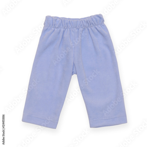 blue children's sports pants isolated on white