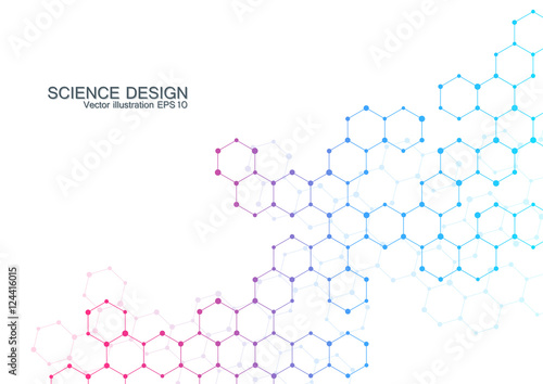 Structure molecule of DNA and neurons. Structural atom. Chemical compounds. Medicine, science, technology concept. Geometric abstract background. Vector illustration for your design.