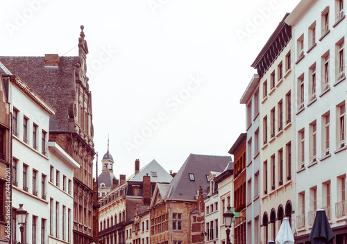 Beautiful street view of  Old town in Antwerp, Belgium © ilolab
