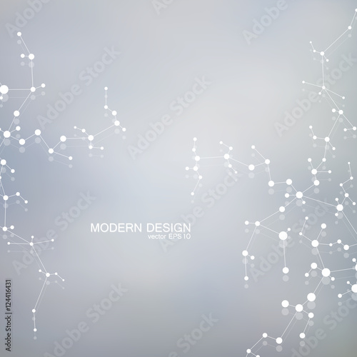 Structure molecule of DNA and neurons. Structural atom. Chemical compounds. Medicine, science, technology concept. Geometric abstract background. Vector illustration for your design.