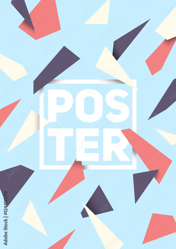 Material design dynamic poster. Eps10 Vector template.