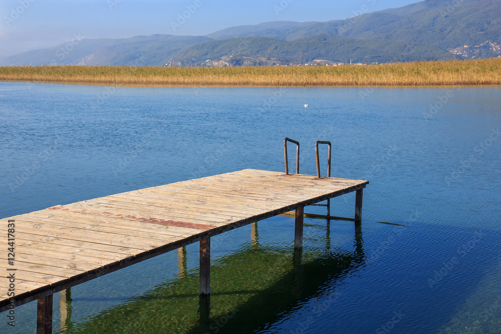 Wooden pier on the Ohrid lake, FYRM (Macedonia)