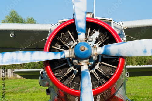 plane with propeller closeup