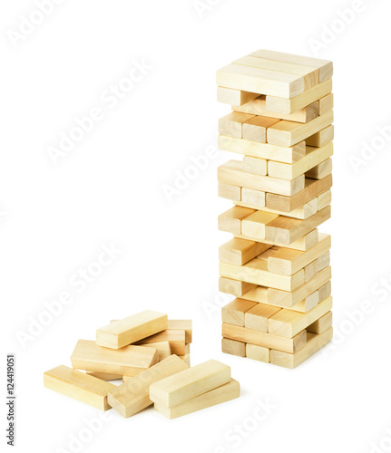 Close up blocks wood game