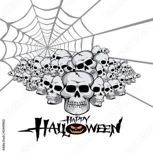 piles of skulls and fiber spider