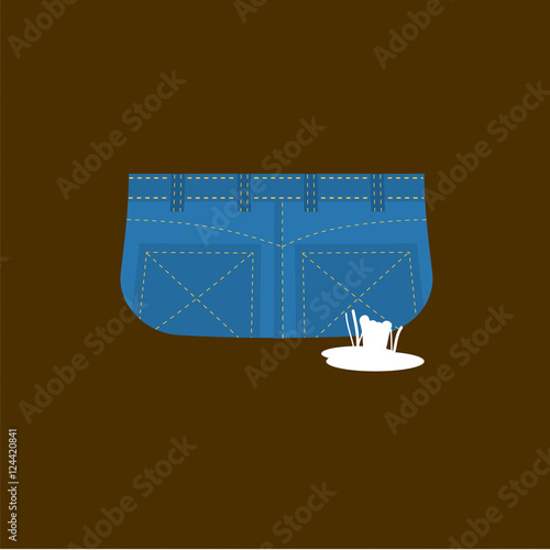 Chewing Gum Stuck On Bottom Vector Illustration