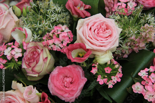 Mixed pink bridal flowers
