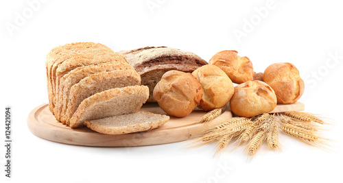 Fresh bread, isolated on white