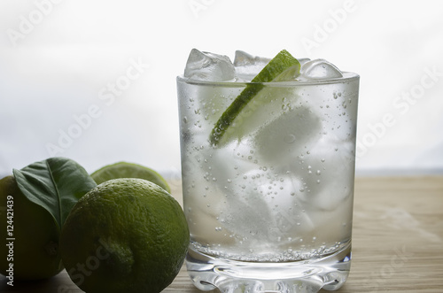 Wallpaper Mural Gin and tonic cocktail with lime and ice Torontodigital.ca