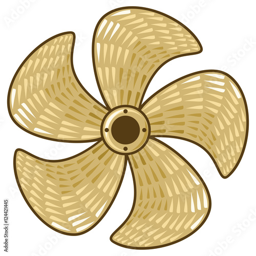 brass ship five-bladed propeller