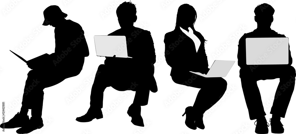 フリーランサーのシルエット Stock Vector Adobe Stock