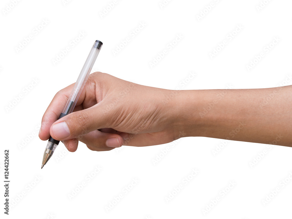 right hand a business man show writing with a pen, isolated on white background right hand a business man show writing with a pen, isolated on white background