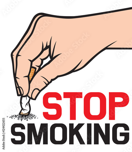 stop smoking concept - hand extinguishing a cigarette